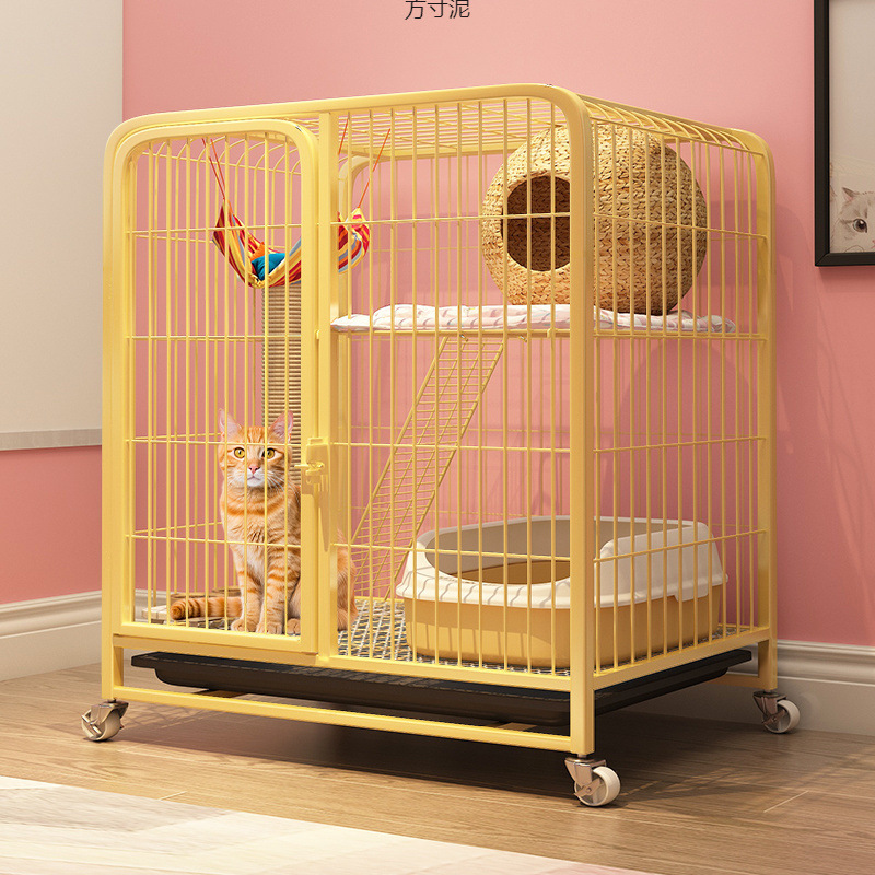 고양이 케이지 가정용 실내 대형 자유 공간 접이식 화장실 일체형 강화 고양이 케이지 및 강화 개 케이지