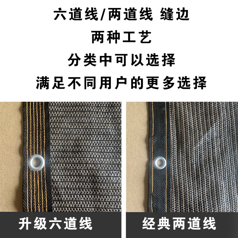 Sunshade net, sun protection net, encrypted, thickened, anti-aging, heat-insulating, balcony home outdoor rainproof shade, coffee-colored sun net