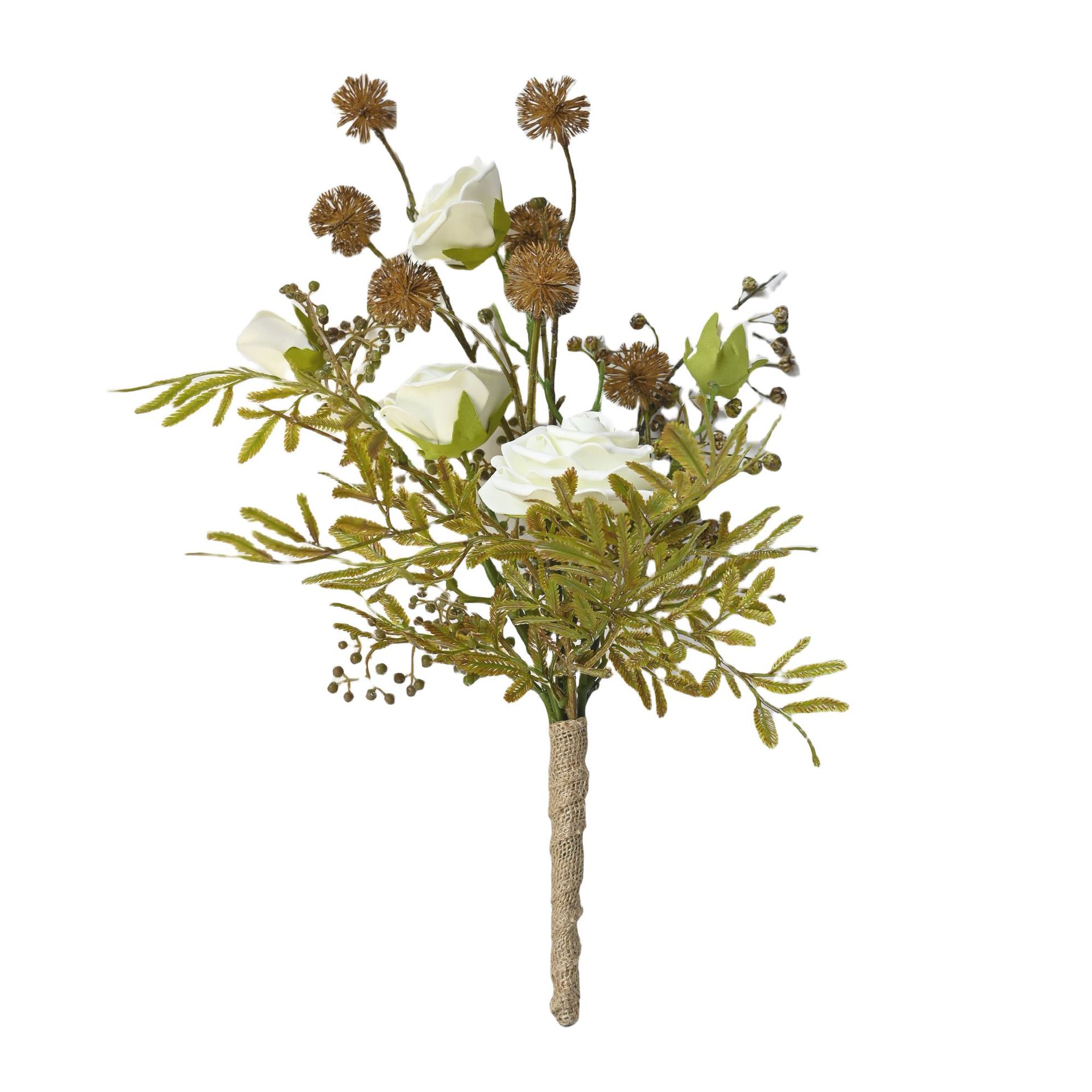 2025 explosión de comercio exterior de alto nivel europeo retro imitación de rosas secas quemadoras de mano decoración del hogar al por mayor adornos de ramo