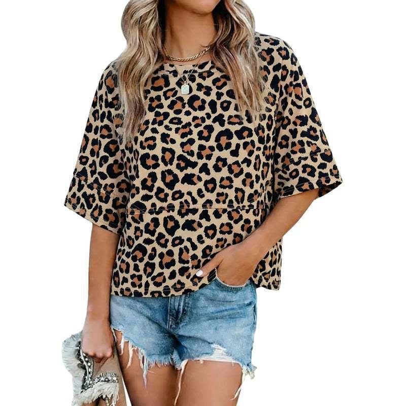 Camiseta Holgada Informal de Manga Campana con Estilo Nuevo y Color Sólido en Patchwork, Éxito de Ventas en Amazon Europeo y Americano 2025 para Mujer