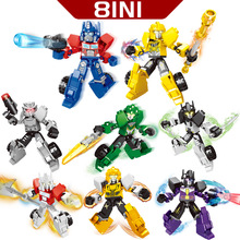 儿童变形积木玩具益智拼装人仔机器人智力机变战盟金刚小人男孩子