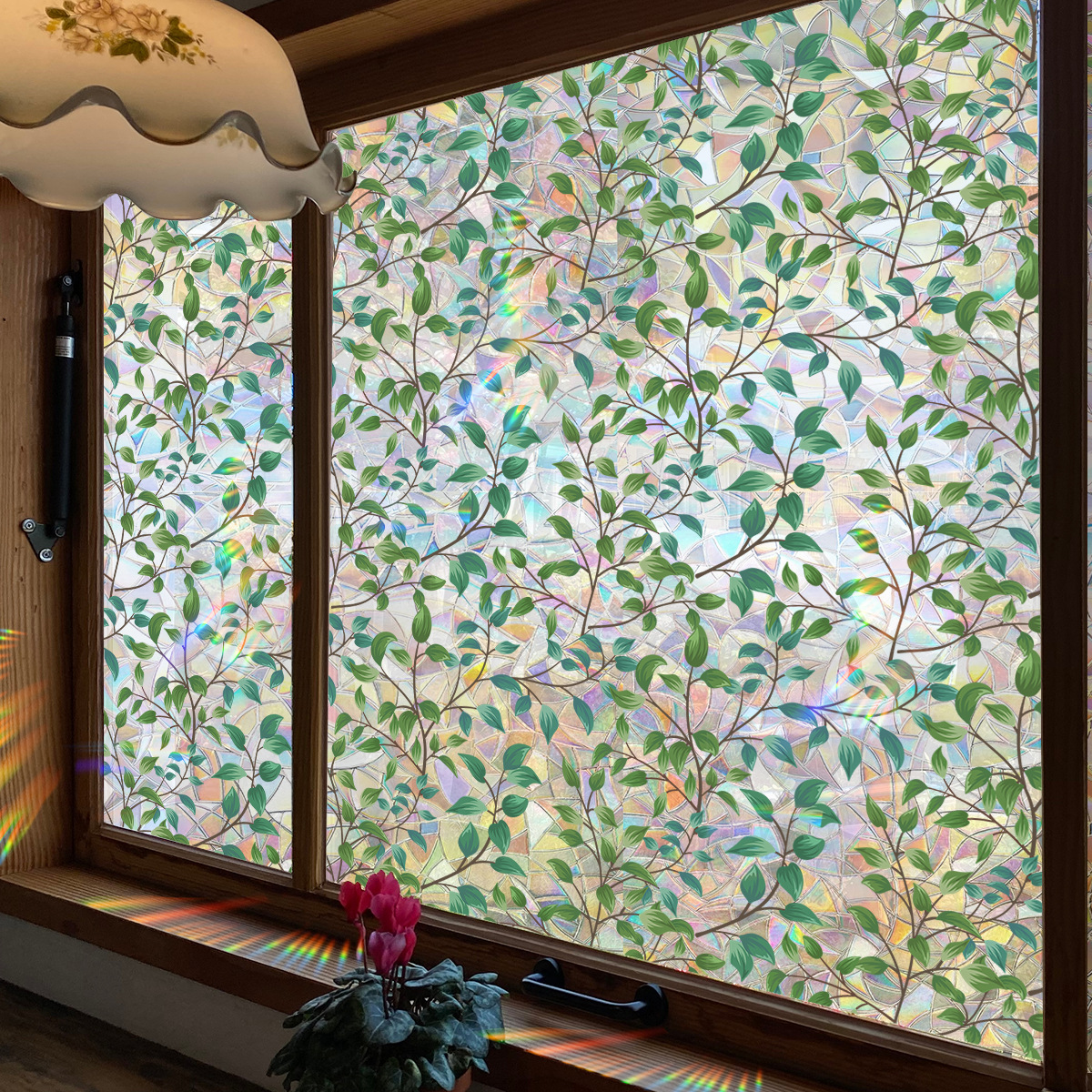 140g Weight Glass paster Home Textiles & Decor Type PVC Material Leaf Pattern Casual, Pastoral Style Casual Pastoral Leaf PVC Glass Paster Wall Art 205