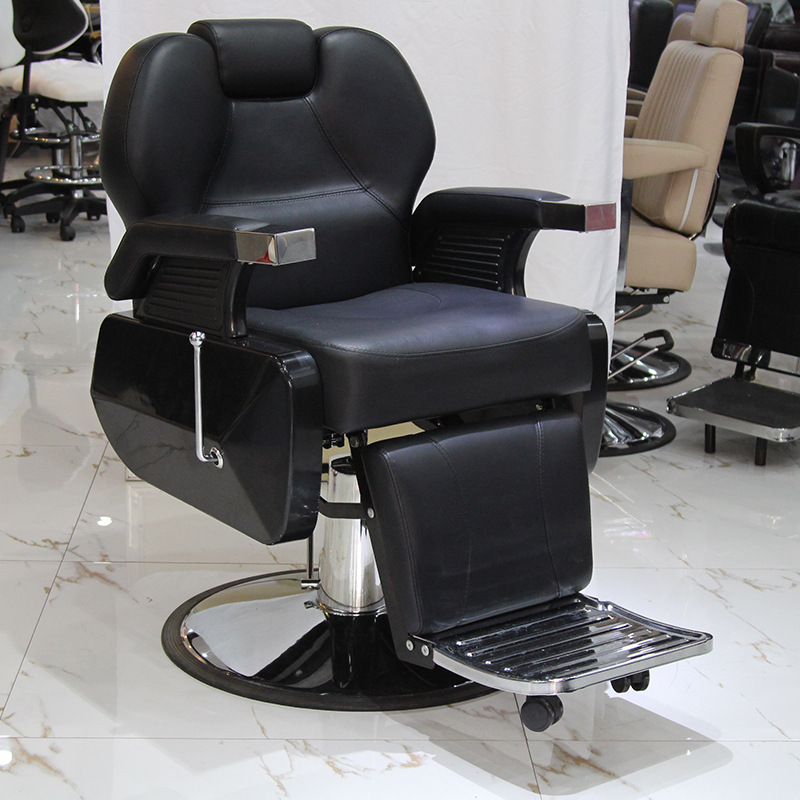 [Fabricante de suministro] silla de belleza de cuero negro silla de barbería para hombres silla de barbería silla de corte de pelo giratoria
