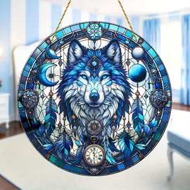 1pc， Wolf Suncatcher， Window Light Catcher节日装饰礼品礼物