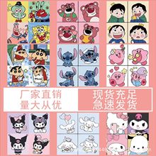 四宫格卡通情侣少女人物diy数字油画儿童学生手绘填充涂色油画