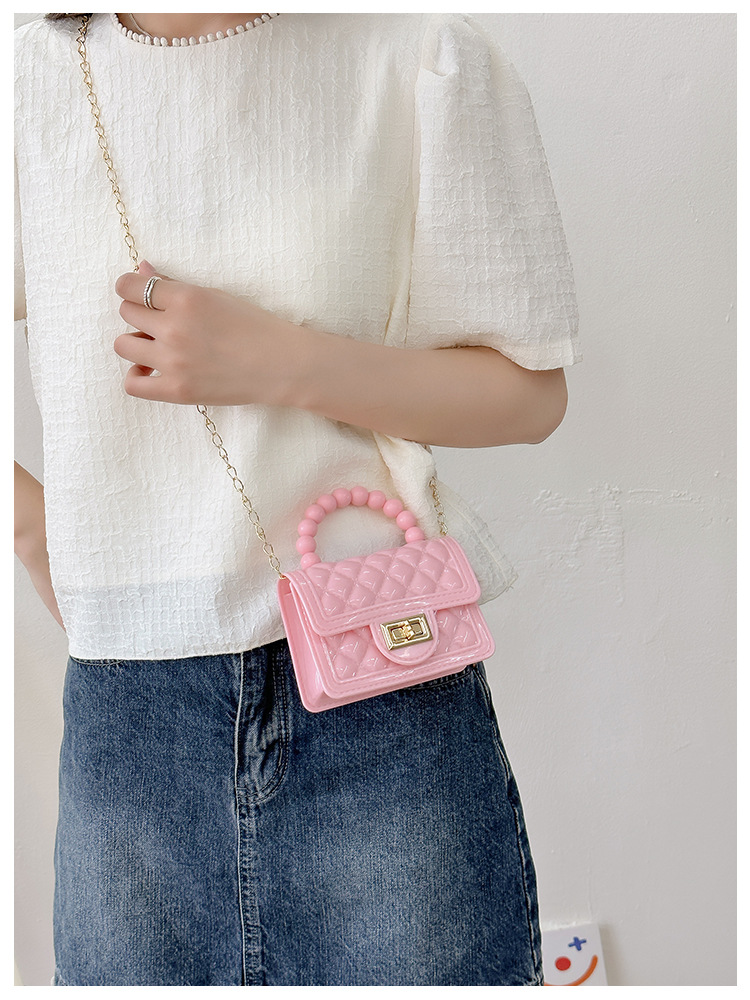 157g Weight Polyester Lining Material Flip Cover Closure Type Single Shoulder Strap Strap Type Jelly Bag Bags Type Casual, Holiday Occasion PVC Material Solid Color Pattern All Seasons Season Women's Gender Basic, Classic Style Style Square Shape Small Size Women's Small PVC Solid Color Basic Classic Style Square Flip Cover Jelly Bag 29