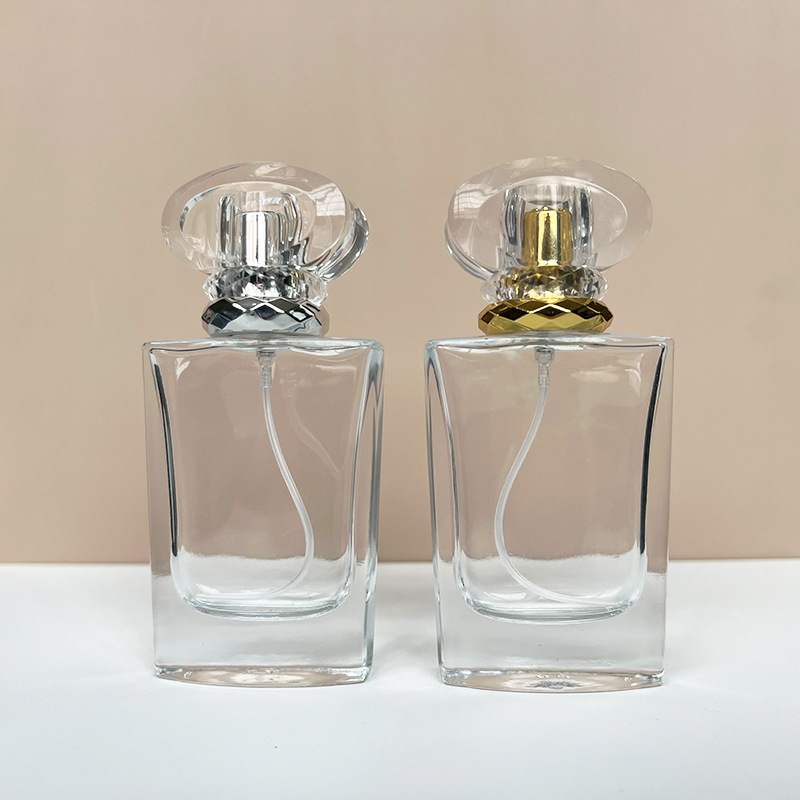 现货B115-50ml 轻奢风螺口香水瓶透明玻璃瓶化妆品分装喷雾空瓶子