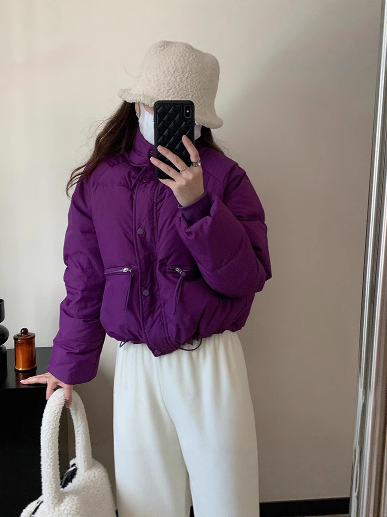 Velvet short down jacket