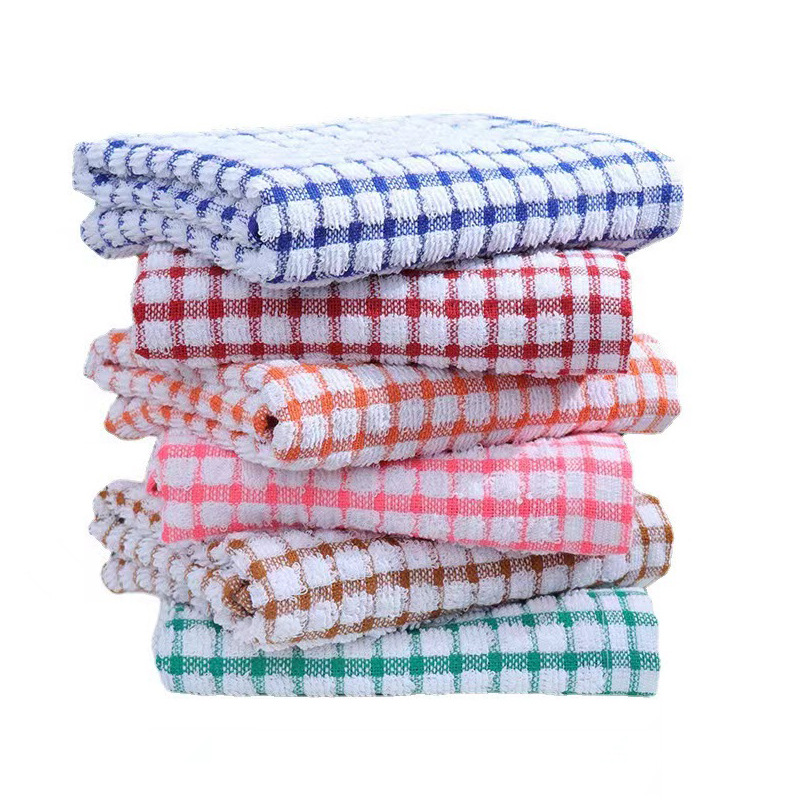 Toalla de cocina de Amazon transfronteriza a cuadros 28*40 toalla pequeña cocina jacquard teñida con hilo toalla de mano de exportación towel