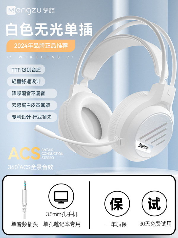 M1 コンピュータヘッドセットヘッドマウント有線 e スポーツゲームヘッドセット USB デスクトップノートブックマイク付き女性|undefined