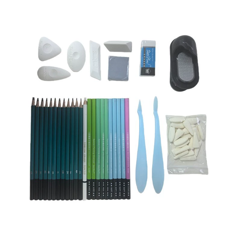 Tools set for beginners, professional art pencil, curtain, 53 pieces