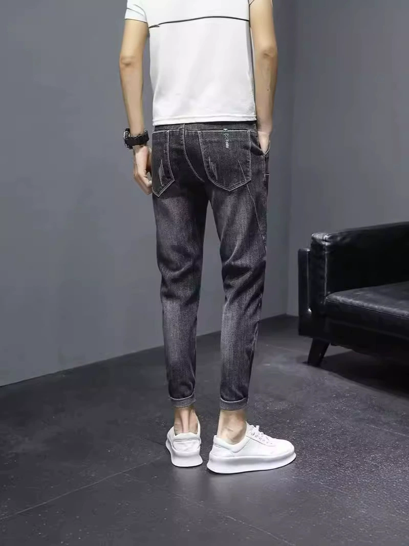 Summer autumn jeans, fitted thin elastic trousers