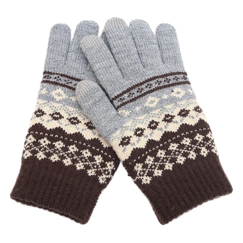 Invierno creativo guantes calientes del dedo Nuevo jacquard guantes de la pantalla táctil Yiwu fuente de origen ventas directas de la fábrica