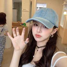 老鼠上2025经典字母刺绣棒球帽黑白鸭舌帽女百搭防晒渔夫帽子