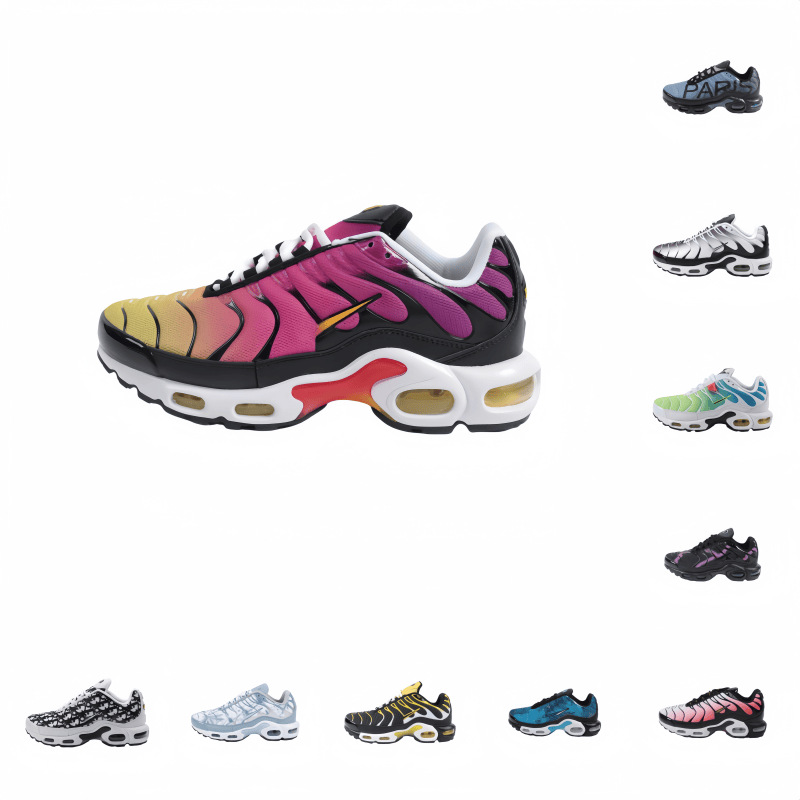 Tn Air Cushion Shoes 017 Cross-Border Export Men's Shoes Couple Plastic Basketball Sports Shoes Large Size Men's Air Cushion Running Shoes