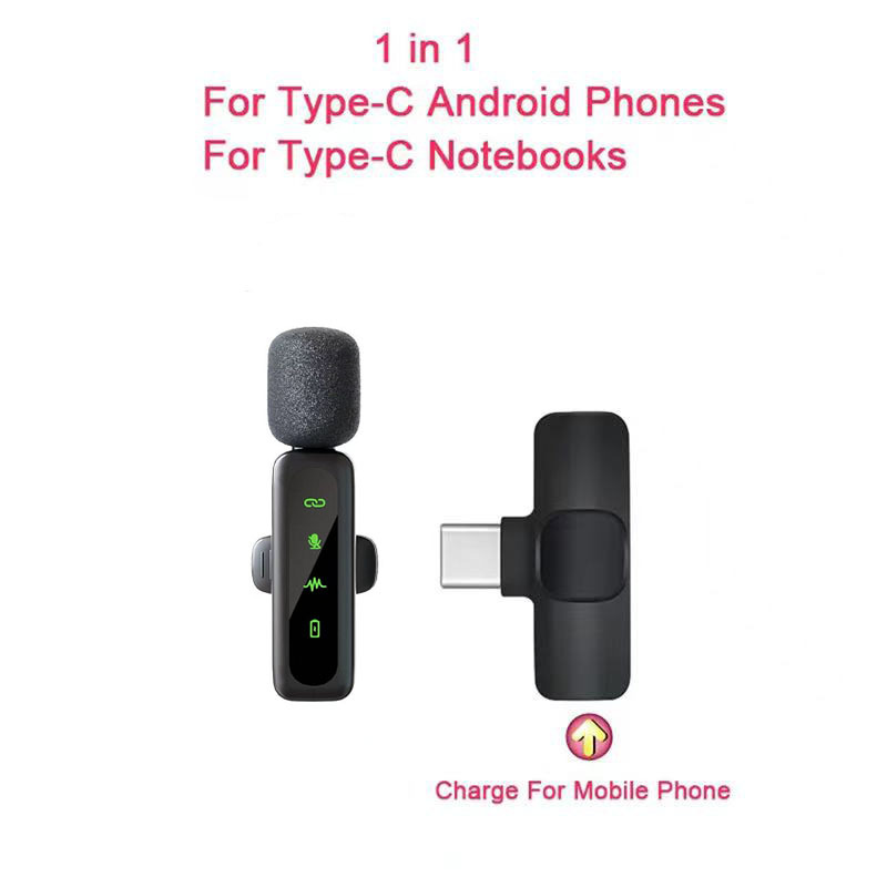 Nuevo micrófono de collar inalámbrico, micrófono L6, micrófono, uno para dos, Bluetooth inteligente, reducción de ruido, clip de collar de reverberación, micrófono