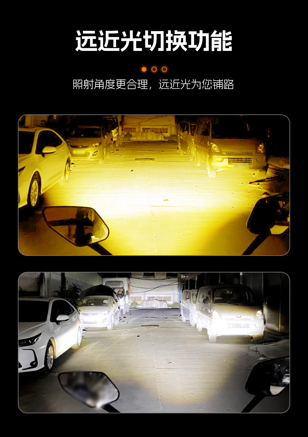 New cross-border motorcycle LED spotlight, high-brightness yellow and white light, external road paving front light, electric