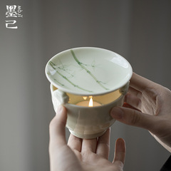 墨己手描き陶磁器焼き茶器竹磁器板画茶道部品文人焼き茶器工夫茶器