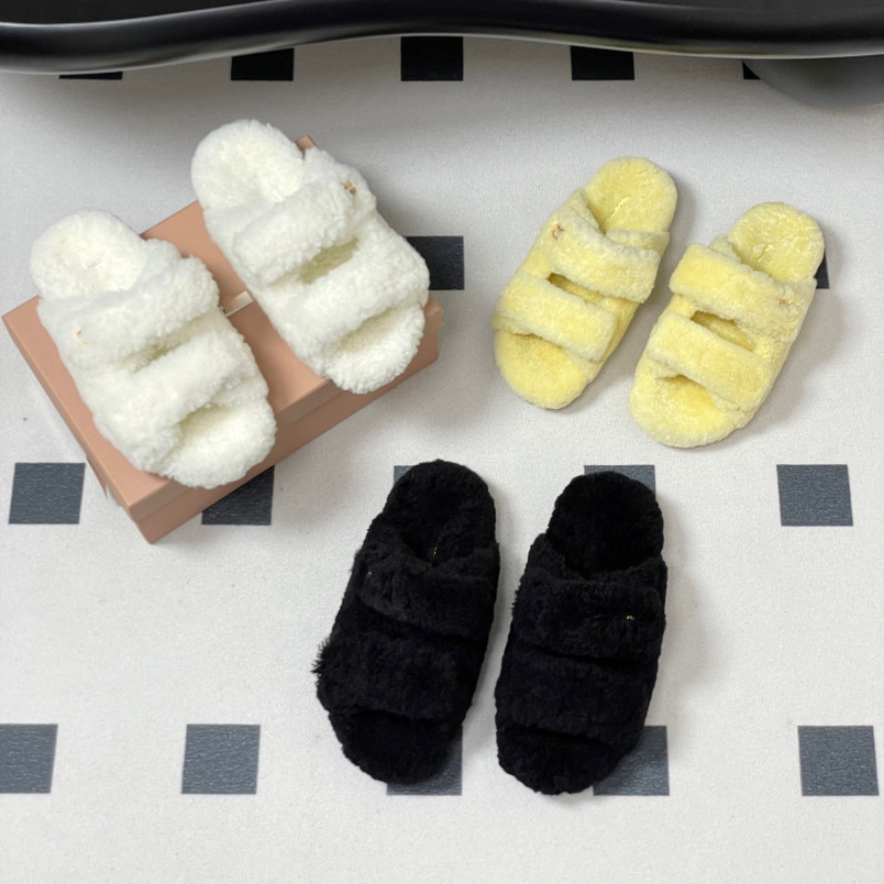 鼎版  25秋冬新款真皮羊羔毛拖鞋厚底外穿女皮毛一体松糕底毛毛鞋|undefined