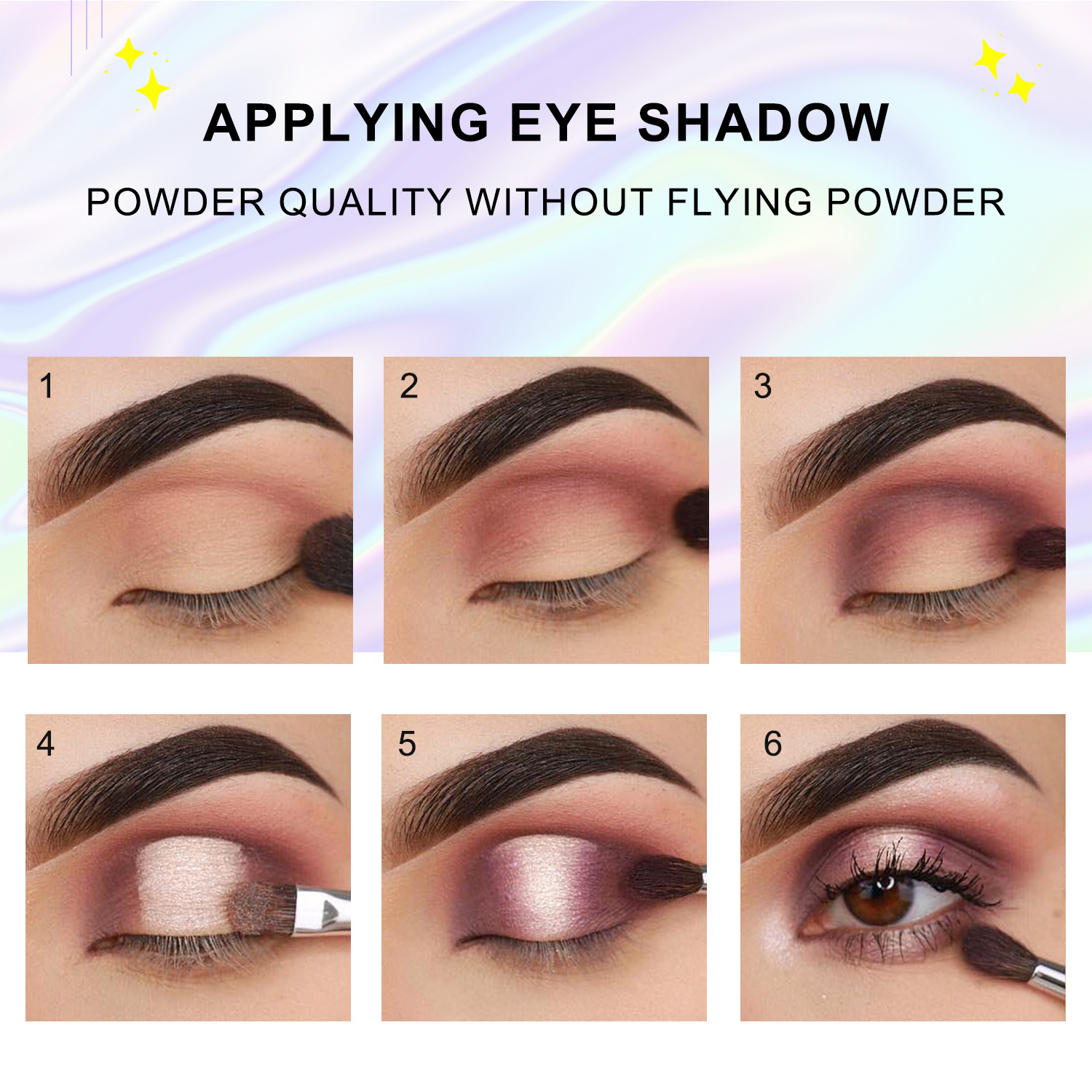 Cross-border new product: 6-color matte pearlescent eyeshadow palette, European and American multi-color contouring high-gloss fine glitter makeup palette, eye makeup Application Scenario