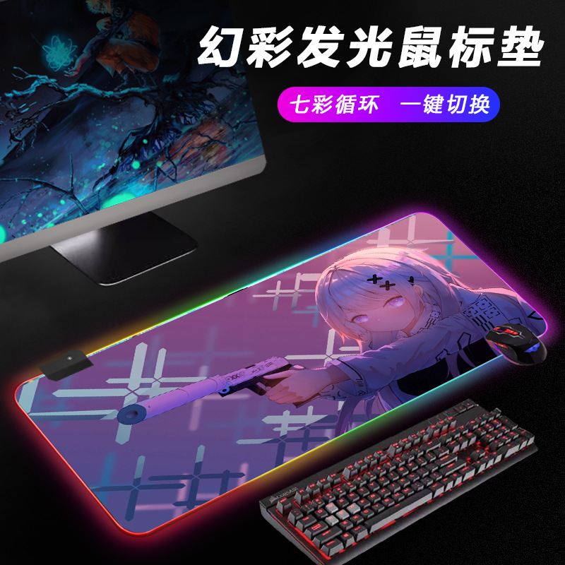 CSGO luminoso RGB mouse pad juego de impresión conjunto dos Simov negro Phantom e-sports Teclado de gran tamaño