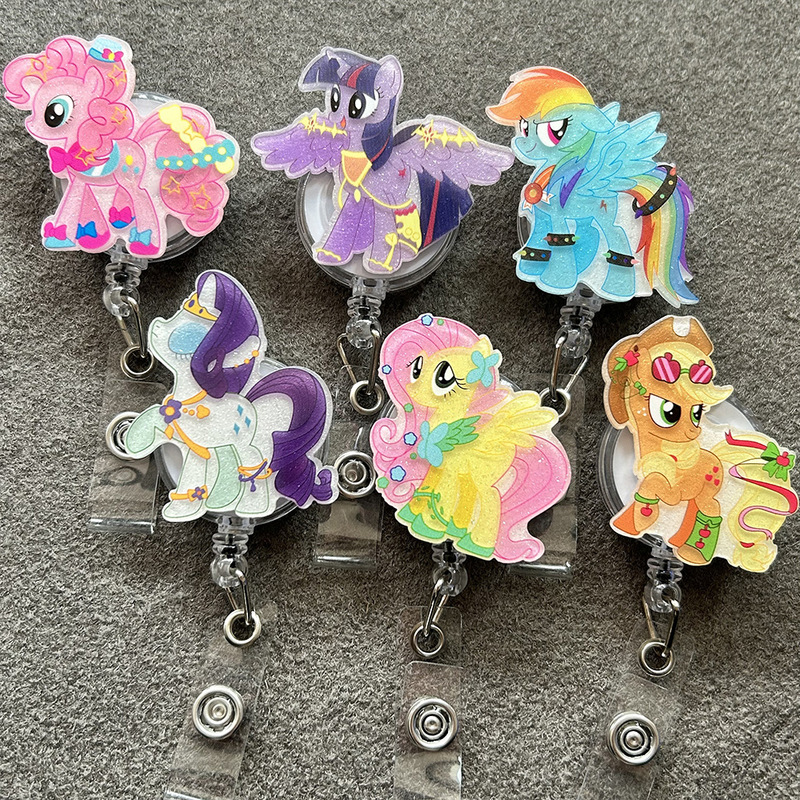 Cartoon My Little Pony Easy-Pull Retractable Badge Holder for Doctors, Nurses, Cute Work Badge Decoration, Student Name Tag Retractable Holder Cartoon My Little Pony Easy-Pull Retractable Badge Holder for Doctors, Nurses, Cute Work Badge Decoration, Student Name Tag Retractable Holder