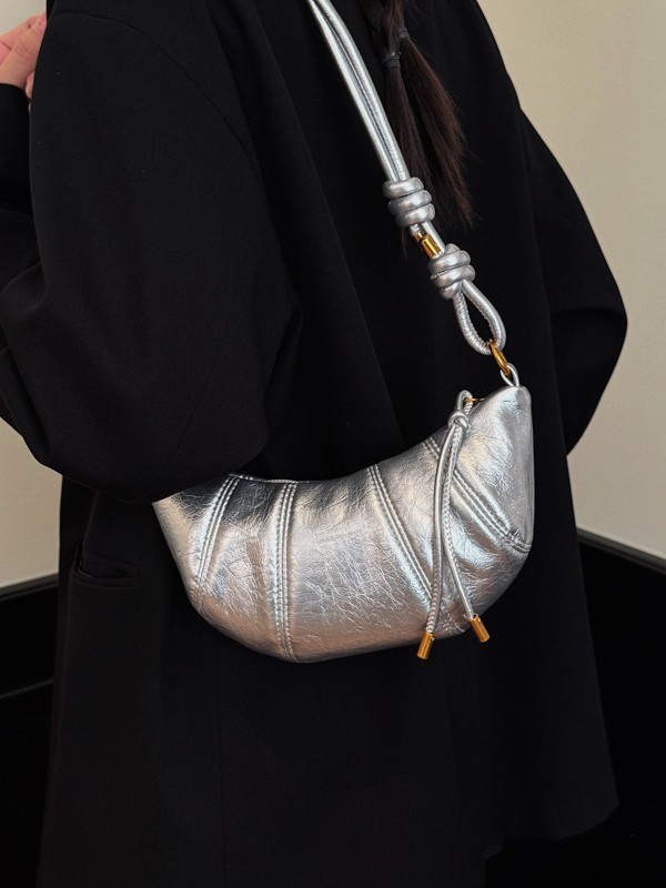 Bolsa de hombro elegante y exquisita, moda individual, bolso de corno de toro, explosión de alta calidad, bolso de brazo oblicuo de gran capacidad.