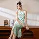 New Chinese Style National Style Sleeveless dress Women's Summer Tight Waist Elegant All-match Skirt Butterfly Print Elegant Commuter Women