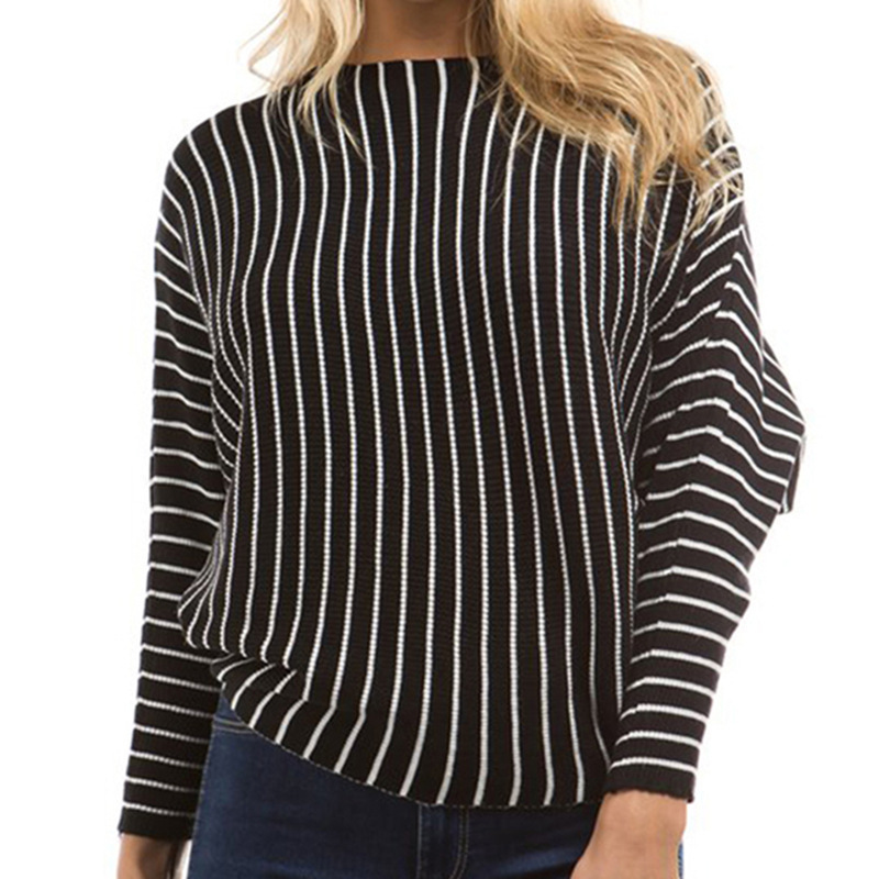 Suéter de mujer para otoño e invierno 2026, suéter de punto a rayas de manga larga, estilo europeo y americano, muy vendido en AliExpress.
