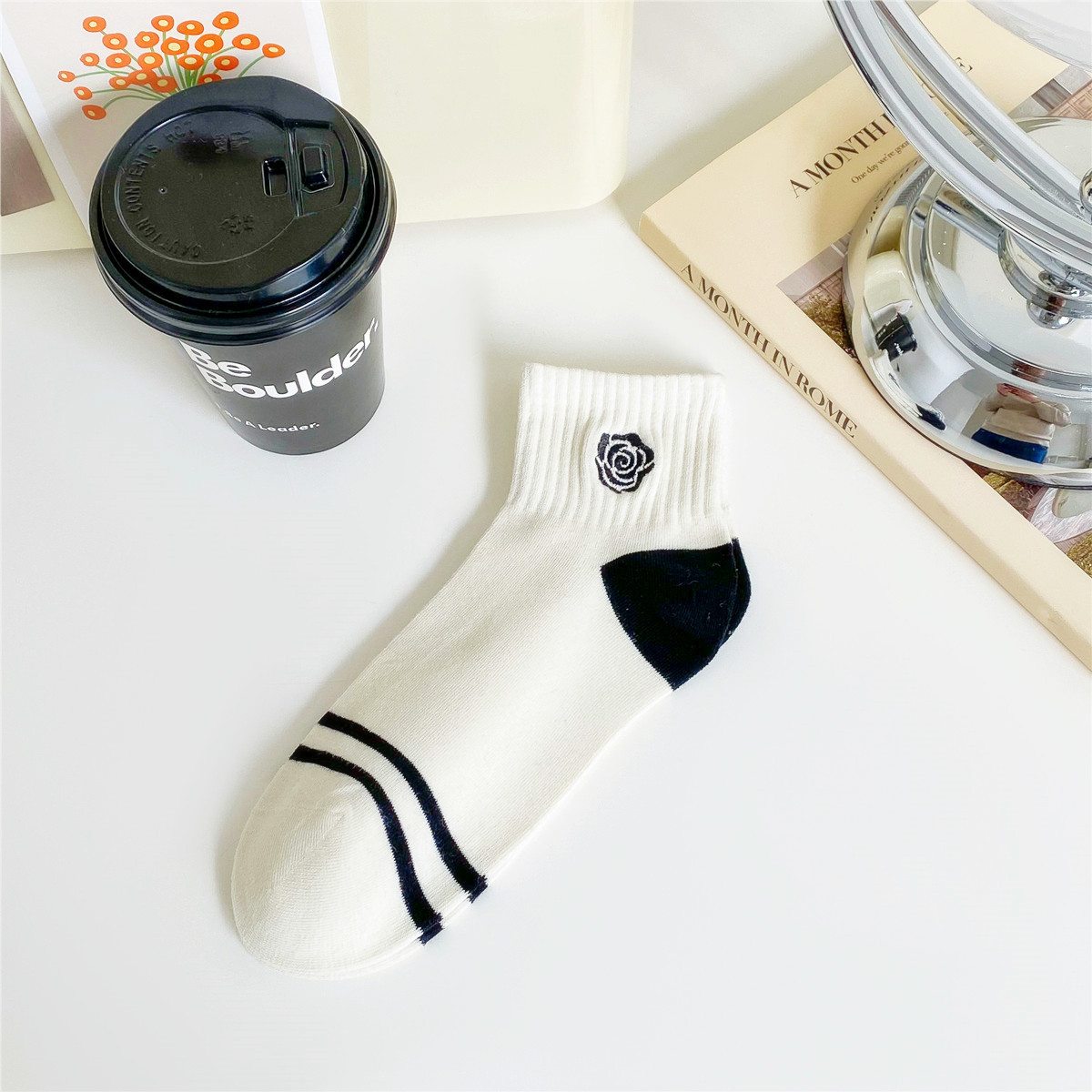 Calcetines de mujer de la serie 5 flores