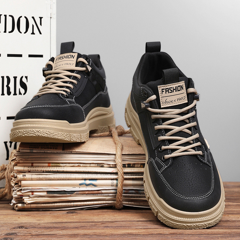 Zapatos de hombre 2024 otoño nuevo estilo herramientas estilo botas Martin deportes de ocio trabajo impermeable suela gruesa resistente al desgaste alta más terciopelo