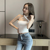 Sexy low cut women’s top with neck hanging， elastic open back and no chest cushion