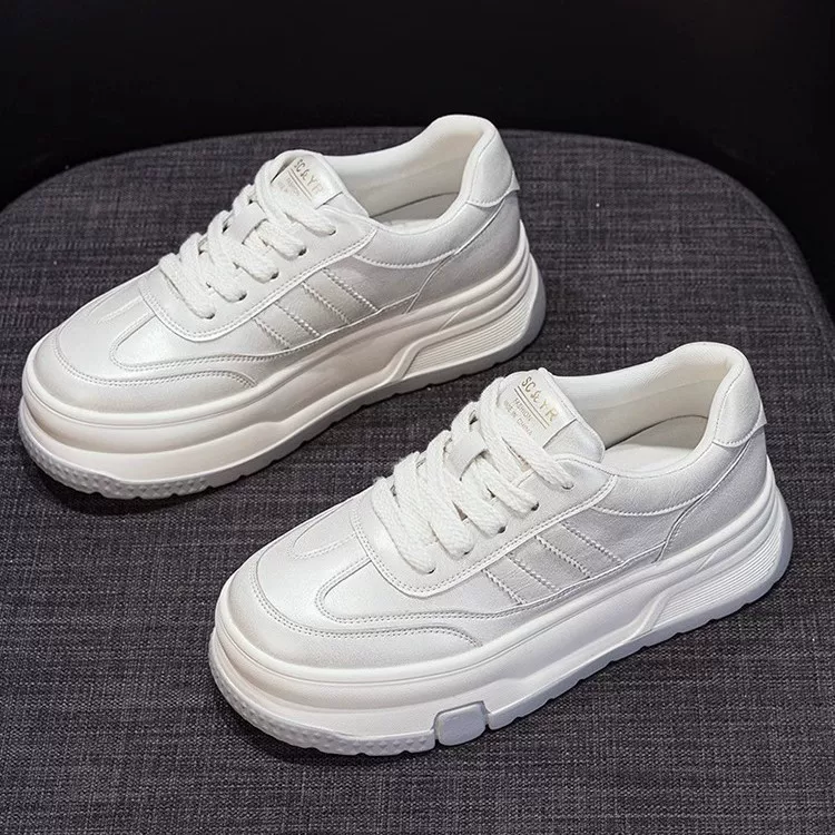 Белые кроссовки на платформе Pearl/Champagne, размер 35-40, повседневные спортивные кеды для подростков