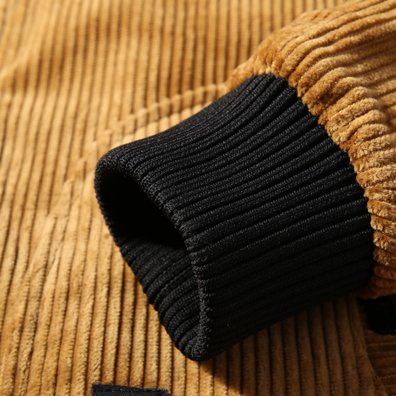 Abrigo de invierno especial transfronterizo Chaqueta acolchada de algodón engrosada con forro polar para hombre Chaqueta acolchada de algodón a prueba de frío de pana