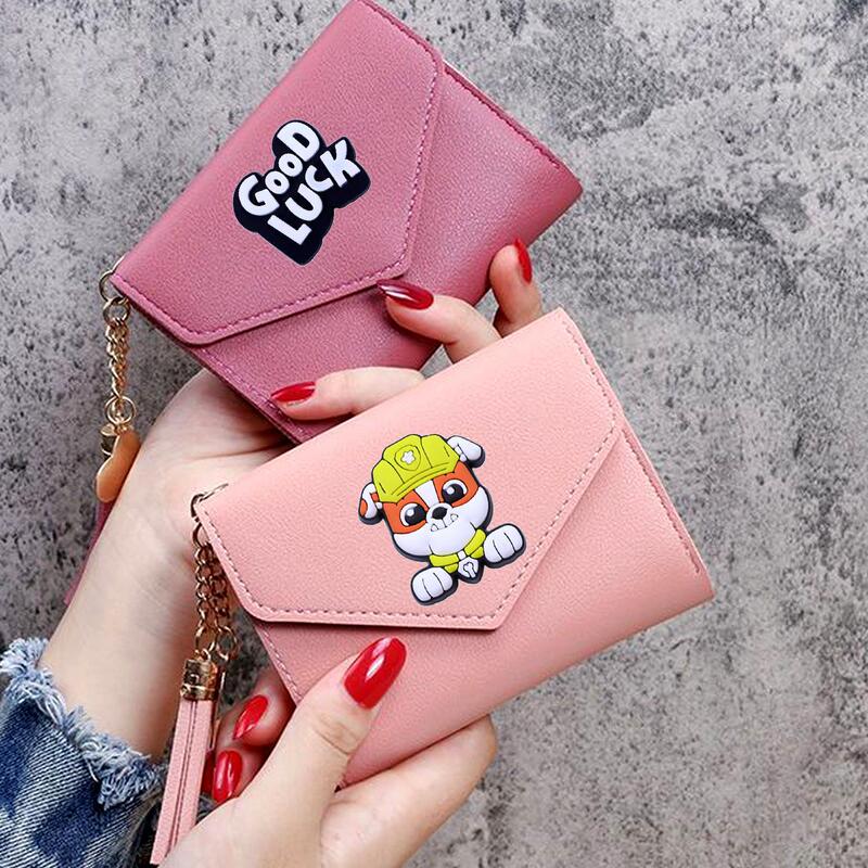 Paw Patrol 2 Solid Color Tassel Coin Purse Temu Multi-Card Slot Short Style 70% off Wallet Cross-Border Popular Wallet Available