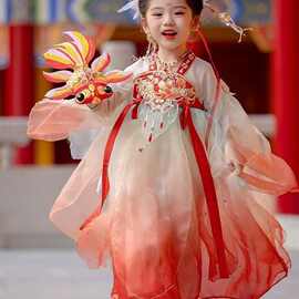 汉服女童2025新款秋季小女孩古风裙子公主裙春秋儿童连衣裙中国风