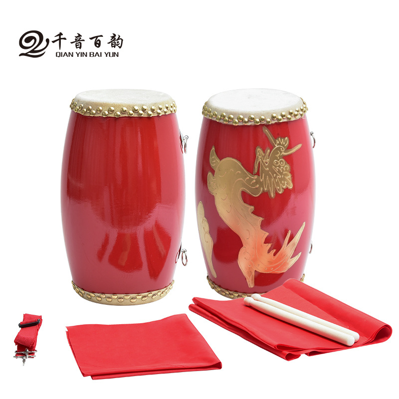 ✅腰鼓12 14 15CM幼儿园牛皮鼓儿童秧歌安塞成人老年腰鼓乐器批发