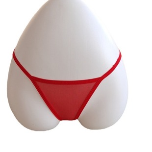 Small thong women's underwear large size seamless T pants one line low waist sexy transparent mini red bag
