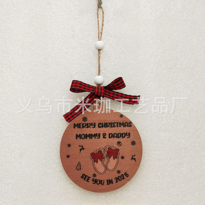 2025年越境新築祝いギフト クリスマス 母の日 バレンタインデー 装飾品 玄関用丸型木製吊り飾り|undefined