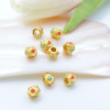 DIY jewelry accessories handmade beading hexagonal cutting beads ancient law gold retro beads loose beads