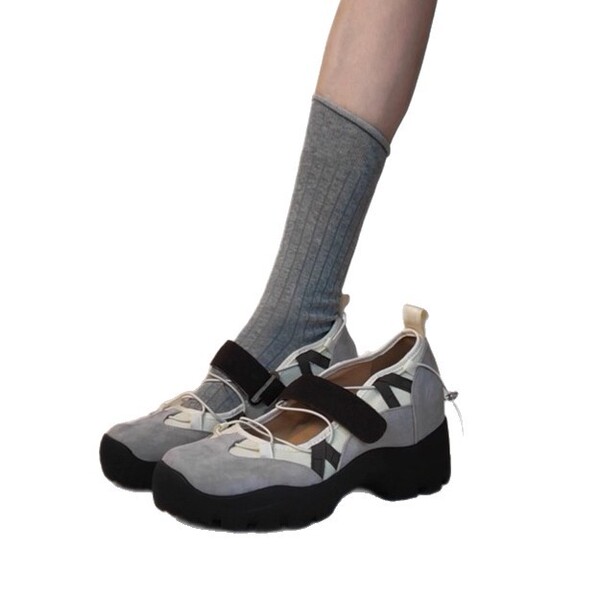 Leather design ballet shoes