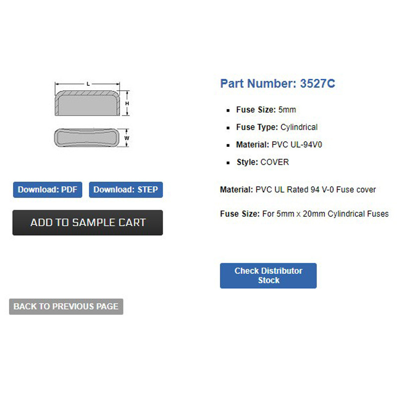 KEYSTONE ELECTRONICS 3527C 熔断器保持架完全绝缘夹