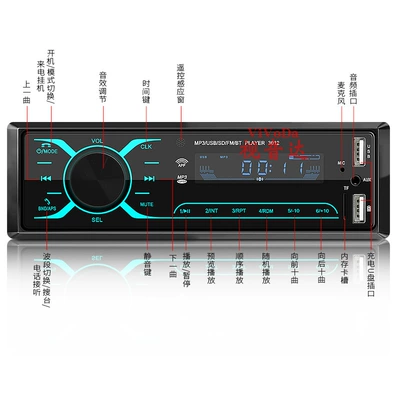 Car mp3 touch screen Bluetooth host dual