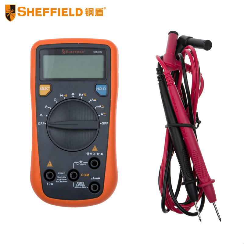 钢盾工具 自动量程数显万用表 数字多用表S034002 电流电压电阻
