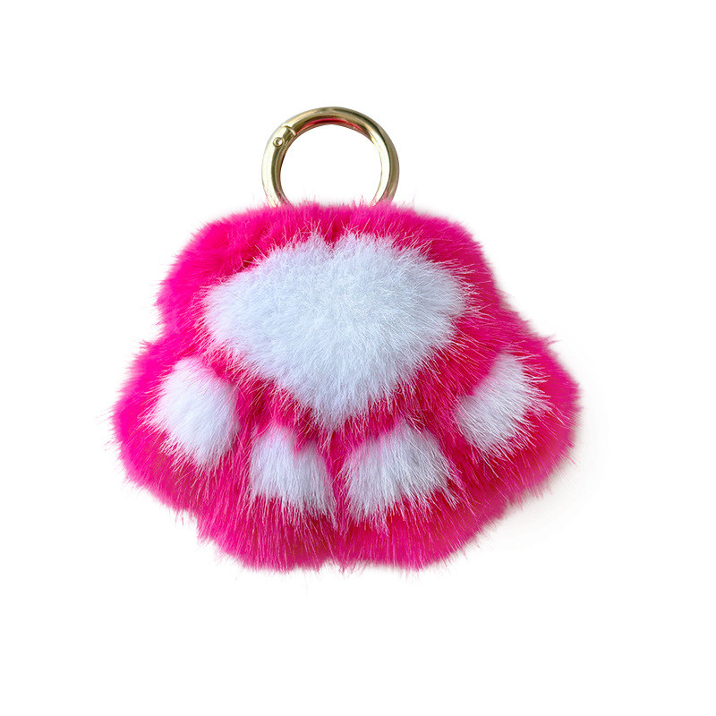 Lindo gatito garra felpa coche llavero accesorios colgantes ins celebridad de Internet bolsa de felpa mochila escolar colgante regalo