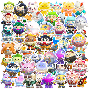 60 New Eggs Party Stickers Game Phone Shell Computer Helmet Children's Stationery Handbook Stickers Waterproof