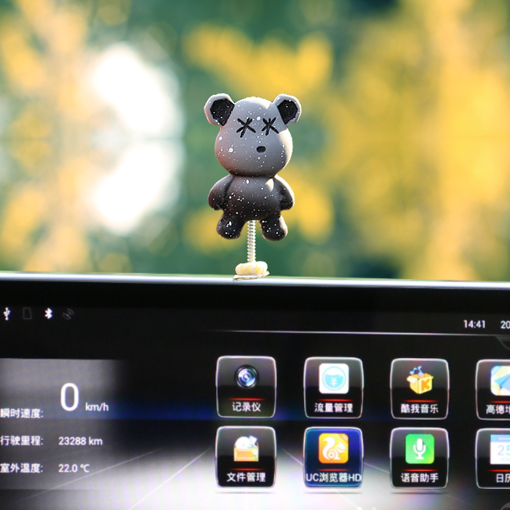 Lindo oso violento decoración de coche muñeca de oso de cielo estrellado consola central de coche productos de decoración interior plástico femenino
