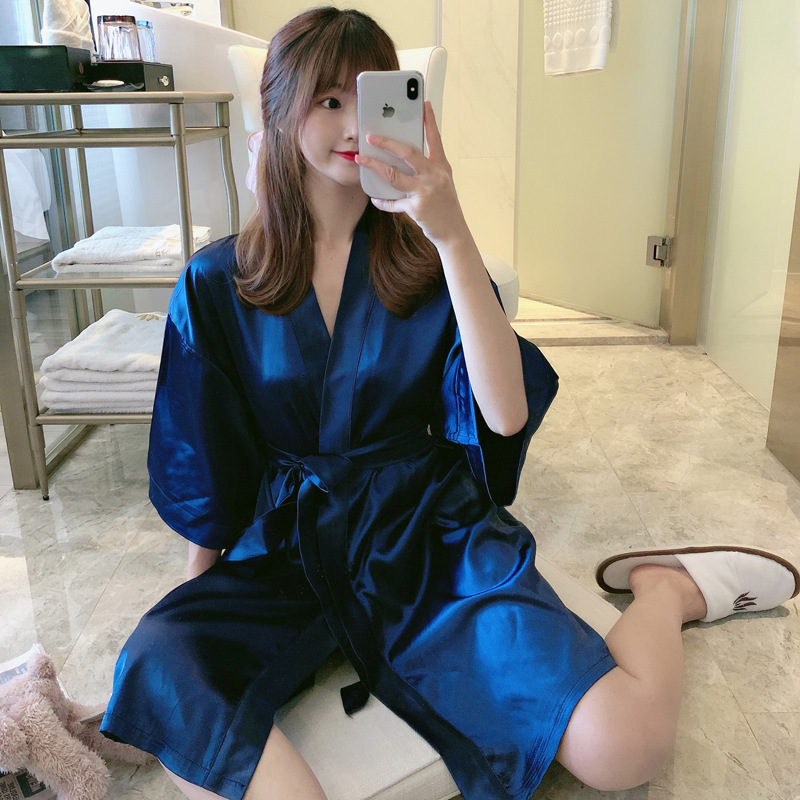 ✿x215 로얄 블루 나이트가운 7부소매✦✿