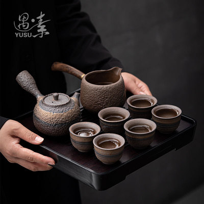 household Kungfu Online tea set suit Japanese Light extravagance a living room Office Retro teapot teacup tea tray Tea makers