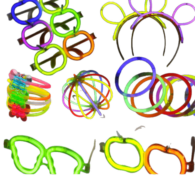 Accesorios de varilla fluorescente varilla luminosa modelado varilla flash plástico con conector gafas de cabello conector de linterna brillante